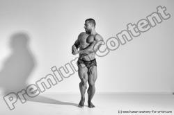 Underwear Man White Moving poses Muscular Short Brown Dynamic poses Academic